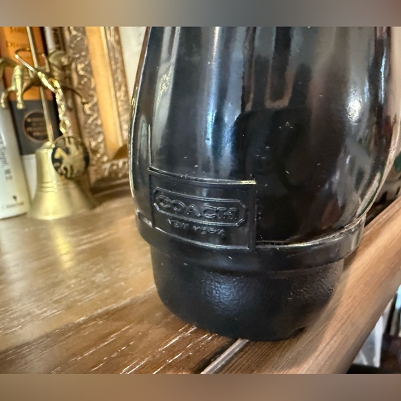 Coach New In Box Sz. 7 Pearl Monogram Signature Shiny Rubber Rain/Snow Boots NWT - Picture 13 of 14